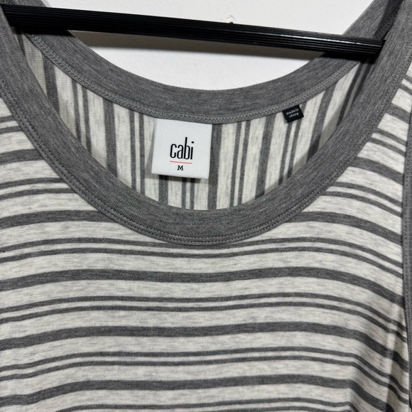 CABI #5394 Stripe Side Out Asymmetrical Tank Top Women's Size M Flowy Sleeveless - Picture 4 of 5